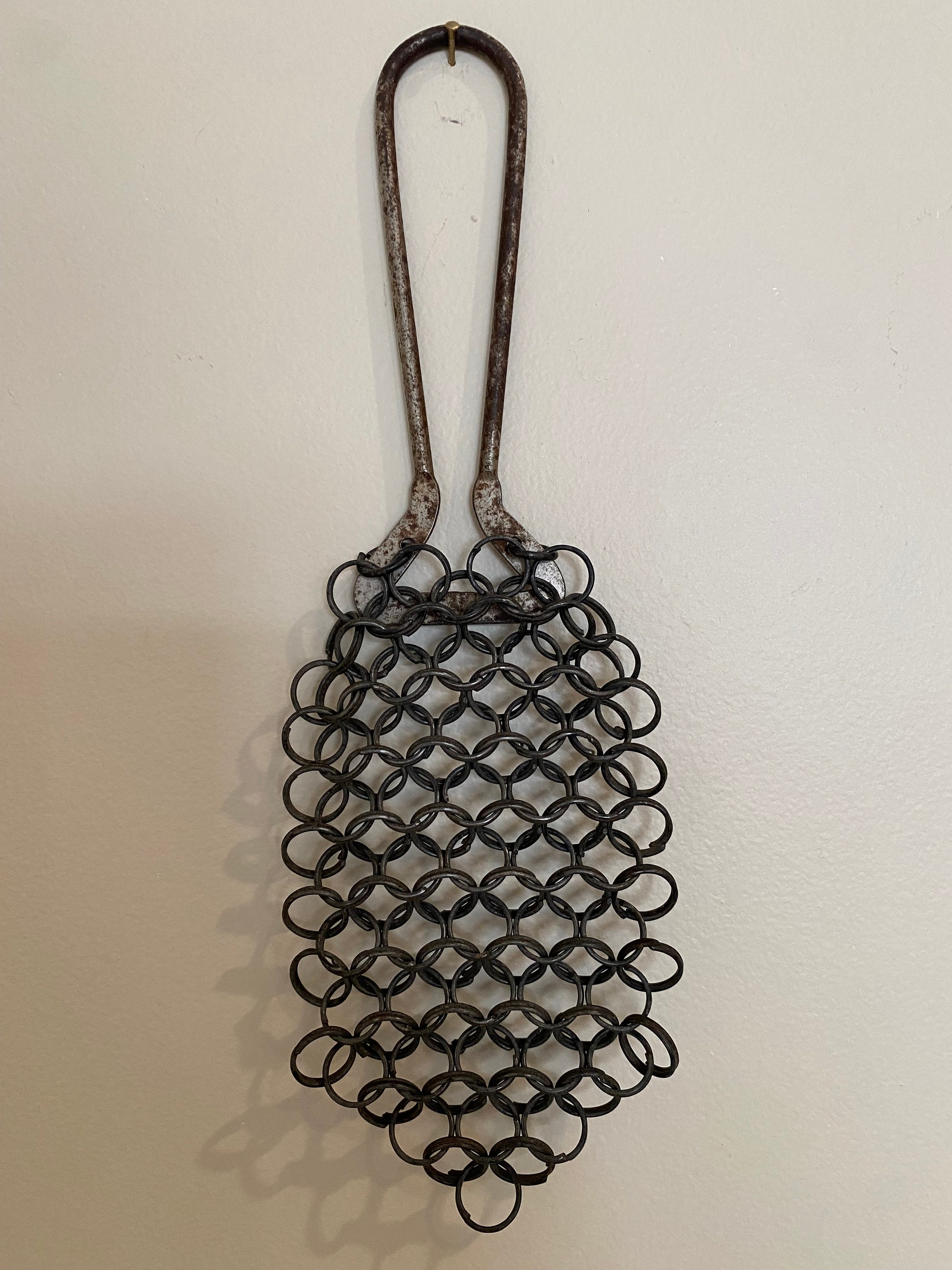 Kitcheniva Cast Iron Skillet Cleaner Chainmail Scrubber With Hanging Ring -  Round, 1 pc - Foods Co.