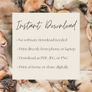 Instant download, information on how to download pdf, print, and use