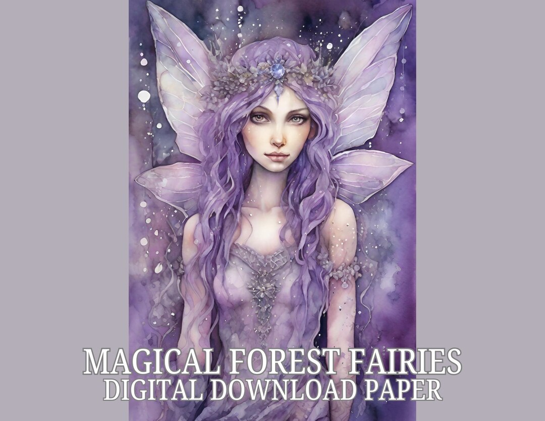 Magical Forest Fairies Digital Paper | Printable | Junk Journal Paper ...
