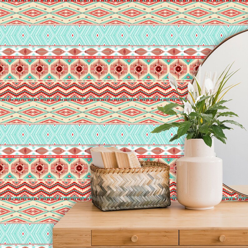 Southwestern Wallpaper Ikat Peel and Stick Wallpaper Aztec - Etsy
