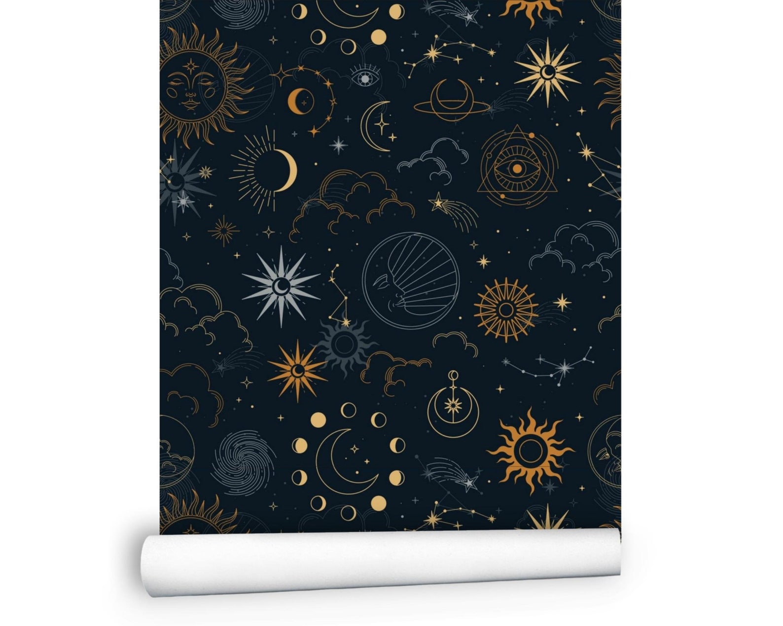 Dark Celestial Wallpaper Peel and Stick Wallpaper Galaxy - Etsy