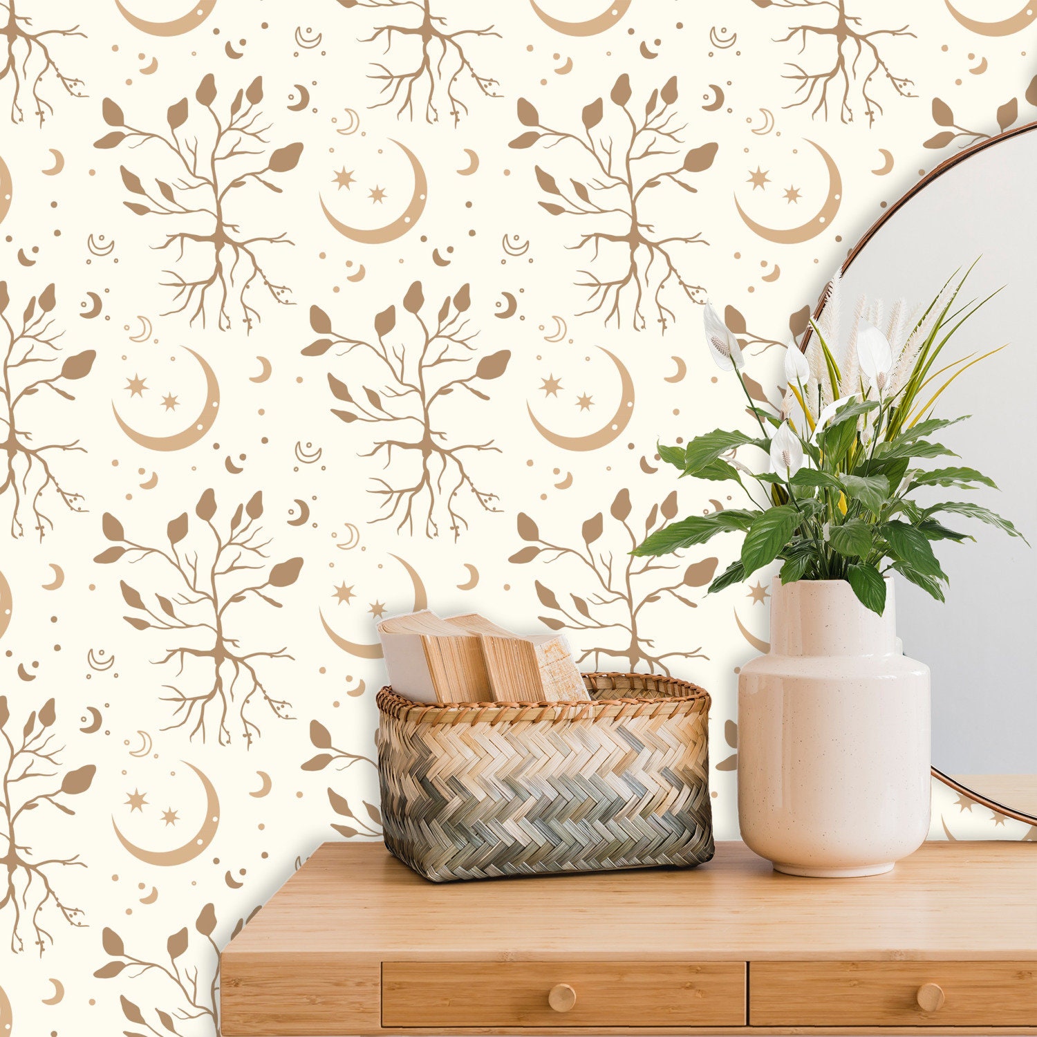 Buy Abstract Boho Circles Selfadhesive Wallpaper Removable Peel Online in  India  Etsy