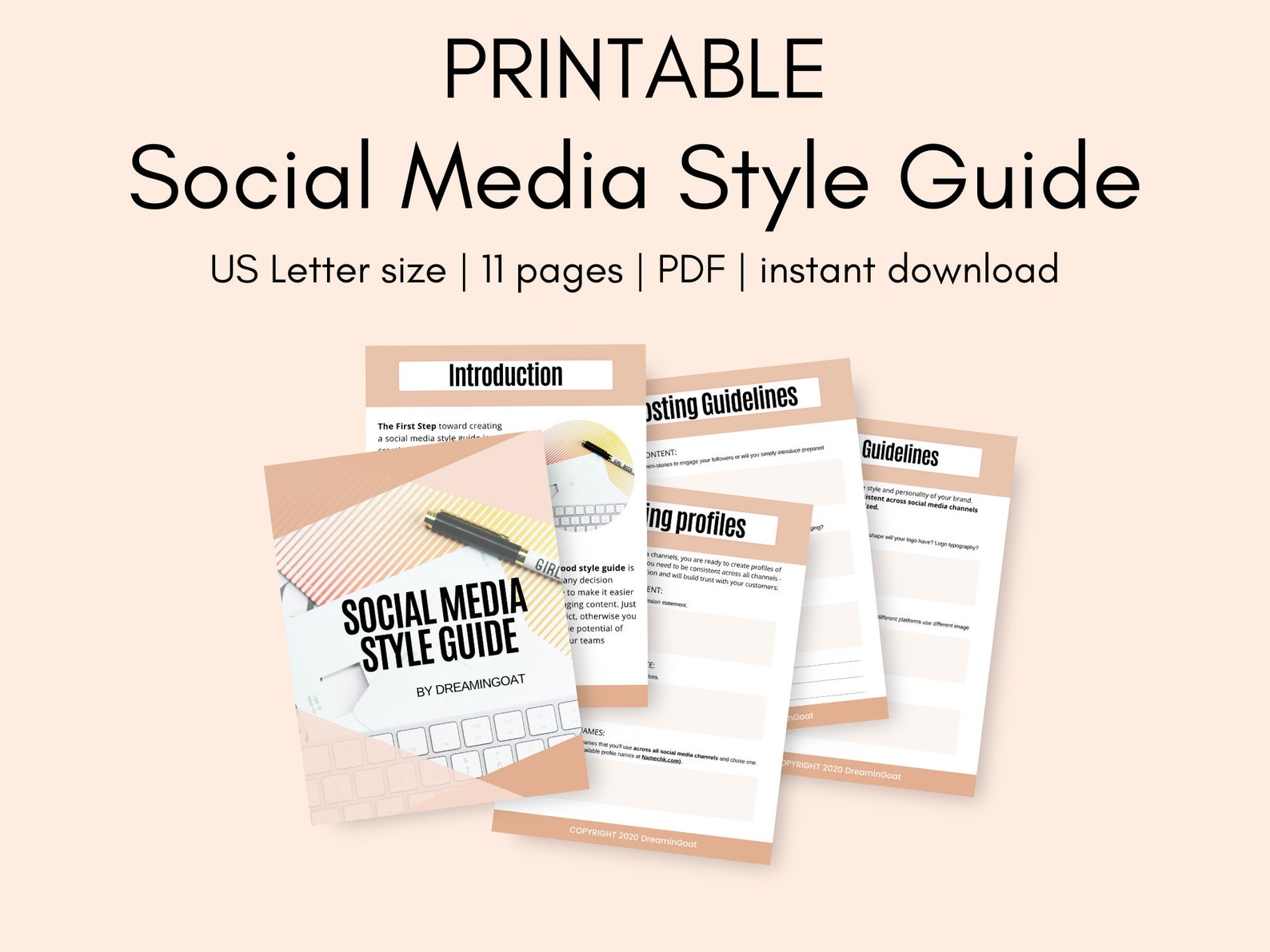 Printable Social Media Style Guide Social Media Style Guide Etsy