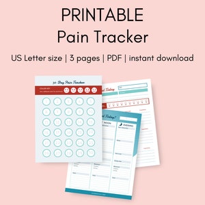 Pain Tracker Chronic Pain Tracker Printable | Etsy