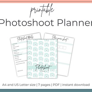Printable Photoshoot Planner Photoshoot Planner Photography | Etsy