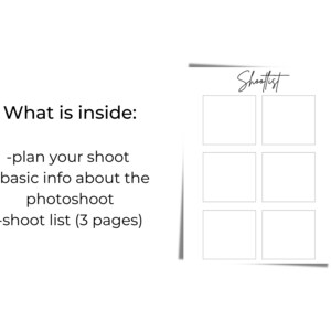 Printable Photoshoot Planner, Photoshoot Planner, Photography Planner ...