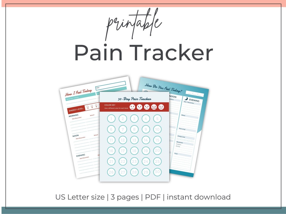 Pain Tracker Chronic Pain Tracker Printable - Etsy