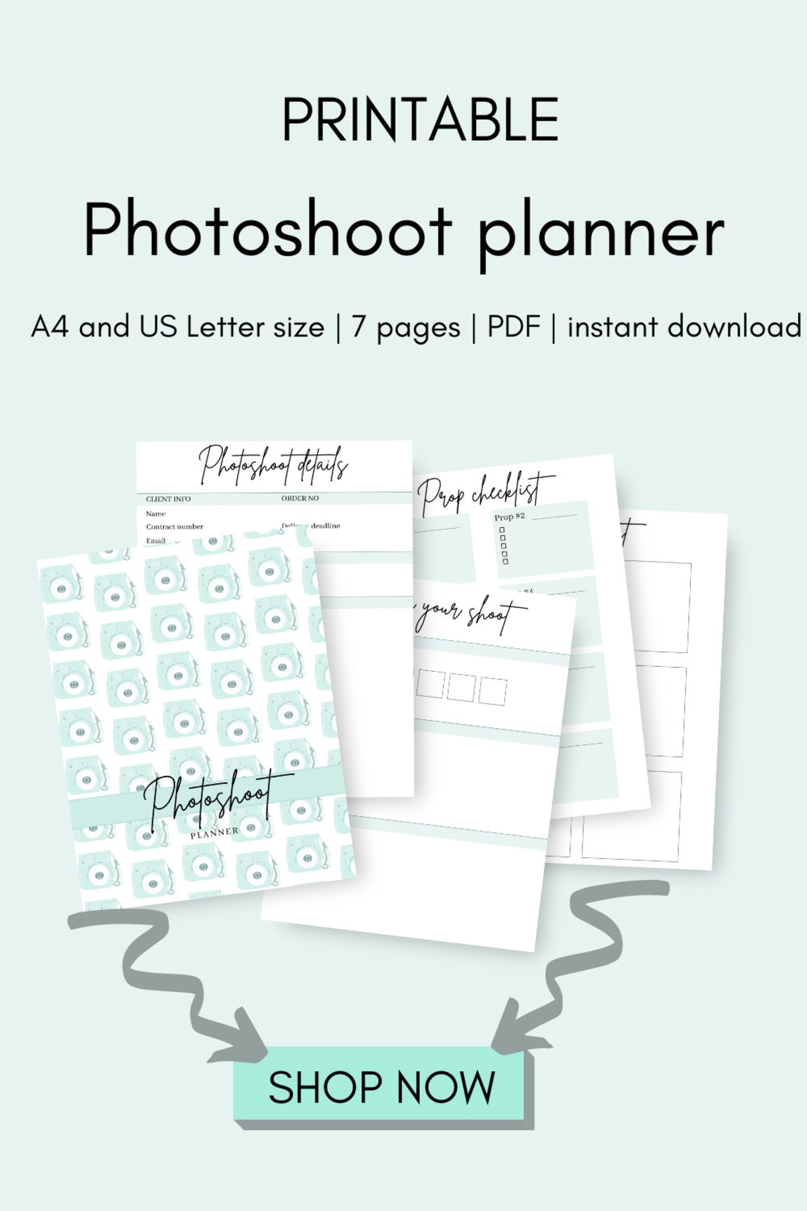 Printable Photoshoot Planner Photoshoot Planner Photography | Etsy