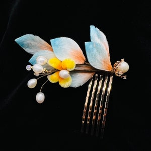 Velvet Floral Hairpins - Marshmallows and Sunny day Bridal Hairpins