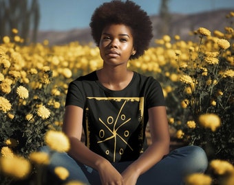 Abstract Minimalist Black T-Shirt: Modern Art Tee