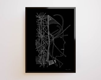 Abstract Wall Art  Printed On Canvas. Margo with Borders