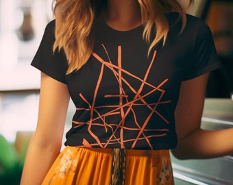 Abstract Line Art T-Shirt: Graphic Print Tee