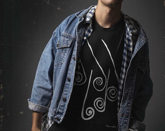Minimalist Face T-Shirt: Black Abstract Graphic Tee