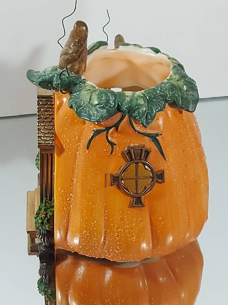 Vintage Tealight Candle Holder Pumpkin Cottage #1 Harvest Pumpkin Patch House PARTYLITE Party Lite Veggie Village Collection