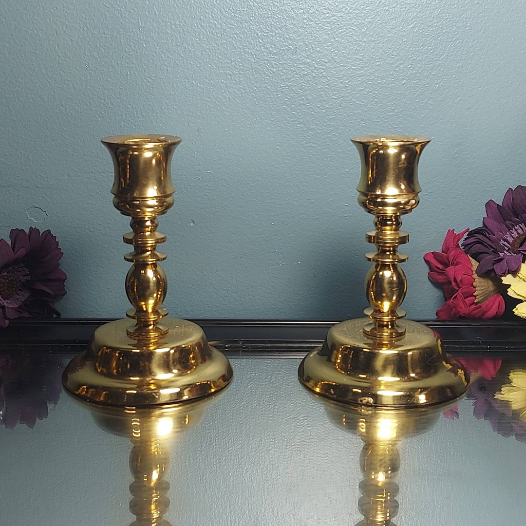 Brass Candle Holders Made in Portugal Vintage Christmas Etsy