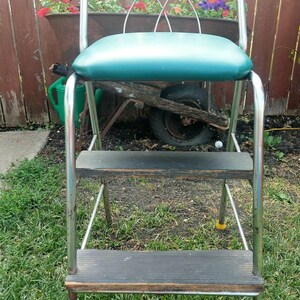 Stuhl mit Tritthocker Retro Vintage Küchenstuhl | Etsy