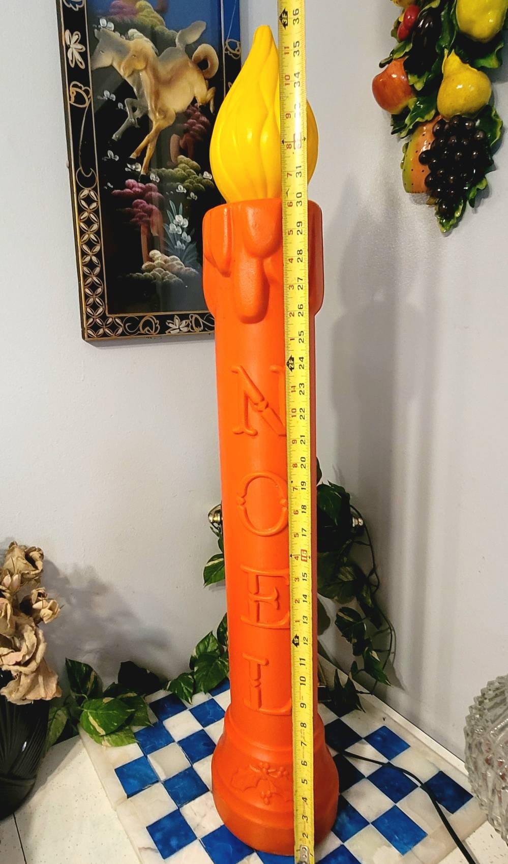Candle Blow Mold Vintage 3 Feet Tall NOEL Blow Mold Candle Etsy Canada