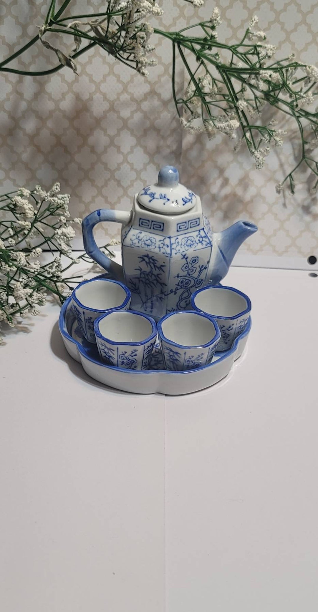Miniature Bone China Tea Set Mini Tea Set Vintage Etsy