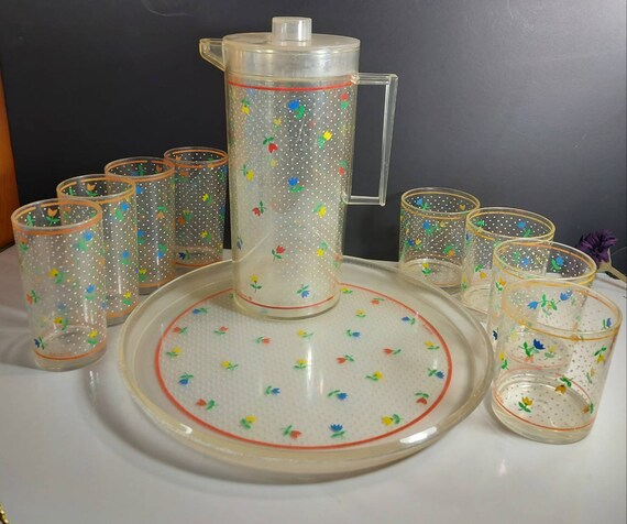 Gucki, Beverage Set, Vintage Acrylic Drinkware, Tumbers