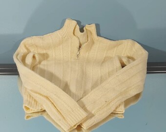Antique Newborn Baby Sweater, Baby Boy, Doll Clothes, Handmade, Knitted/Crocheted, Sweater