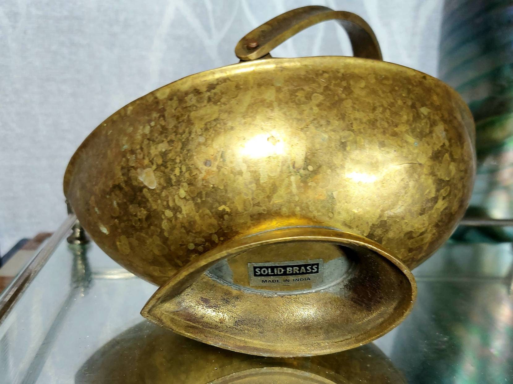 Solid Brass Vintage Brass Pot With Handle Bowl Trinket Etsy UK