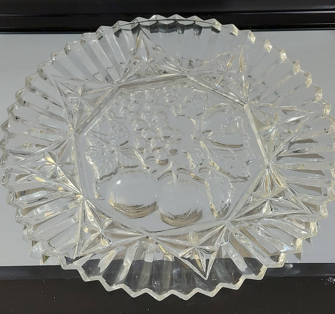 Crystal Serving Set 3pcs. Large Vintage Serving Bowl Etsy UK