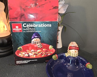 Julskål, Vintage, Snögubbeskål, Serveringsfat, Keramik, Prydnadssaker, Samlarobjekt, Mat och servering, Högtider,