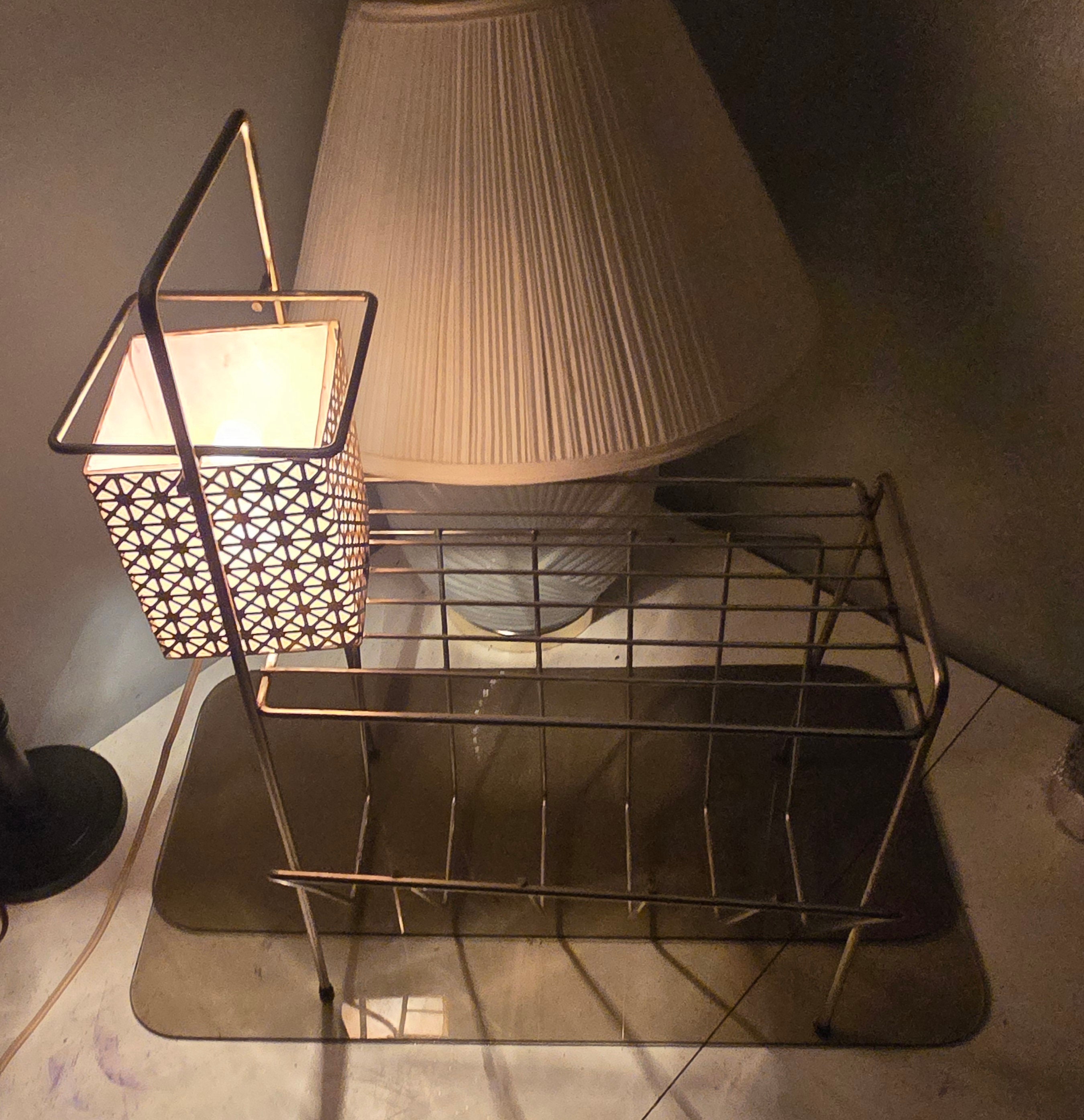 Magazine Rack Lamp, Vintage, Hollywood, Regency, Mid-century Metal ...