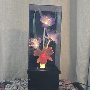 Fiber optic, Musical Lamp, Vintage 80's Fibre Optic Light, Musical, Flower Display, Ornament, Retro, Lamp, Lighting, Home Decor, image 2