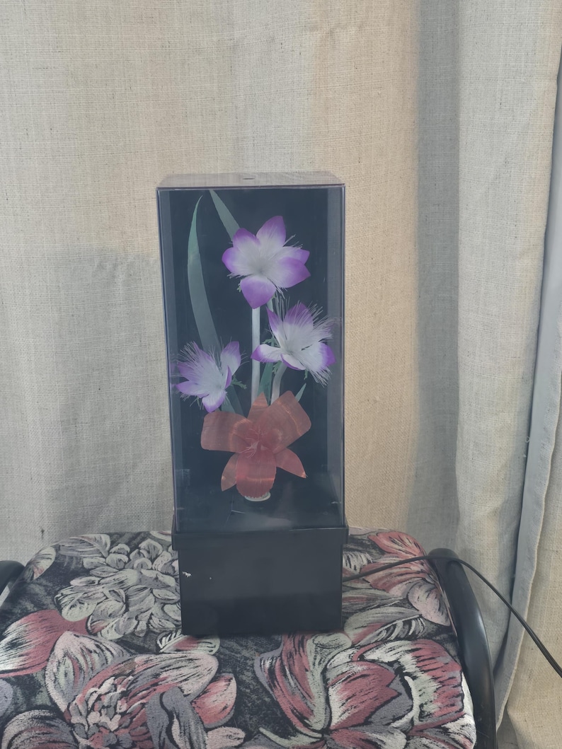 Fiber optic, Musical Lamp, Vintage 80's Fibre Optic Light, Musical, Flower Display, Ornament, Retro, Lamp, Lighting, Home Decor, image 13