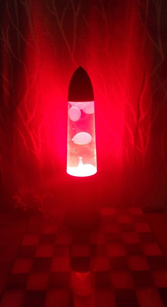 Lava Lamp 19 Vintage Black Base Clear Liquid Red - Etsy Israel