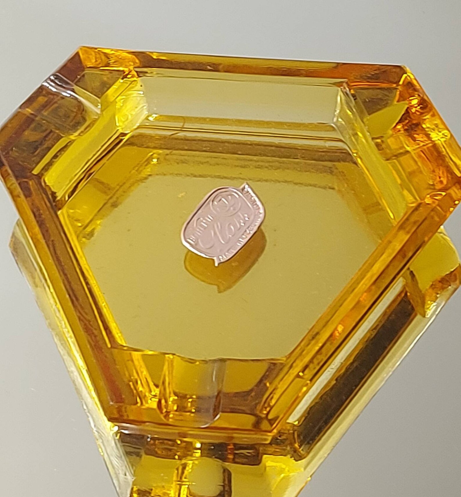 Bohemian Glass, Vintage Ashtray, Made in Czechoslovakia, Set of Multi