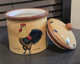 Rooster Cookie Cookie Jar, Ceramic, Vintage Cookie Jar, Novelty, Collectible, Kitchenware, Kichen Decor, Storage,