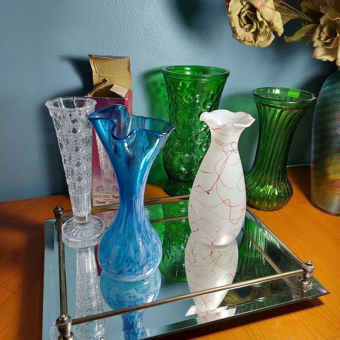 Small Glass Vases, Hoosier, Vintage Vase, Sold Separately, Blown Glass, Small Vase, Decorative