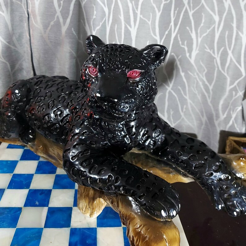 Huge Panther Statue Vintage Black Panther Panther Figurine Etsy