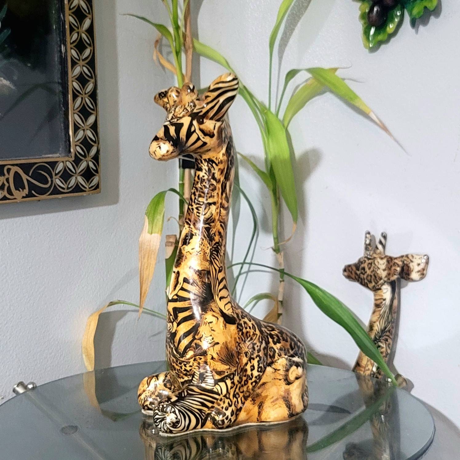 希少 ヴィンテージ AVEC GIRAFFE CDラック CDタワー 51枚 La Vie, Animal Figurines, (5pcs), Statue, Vintage 1980's, Ceramic