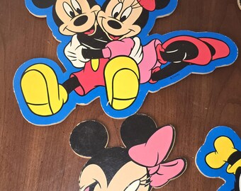 ミッキーマウス、壁掛け、ディズニー、ヴィンテージ、木製、壁飾り
