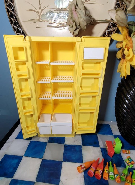 Musik Kühlschrank Kühlschrank für Barbie-Puppenhaus Miniaturmöbel 