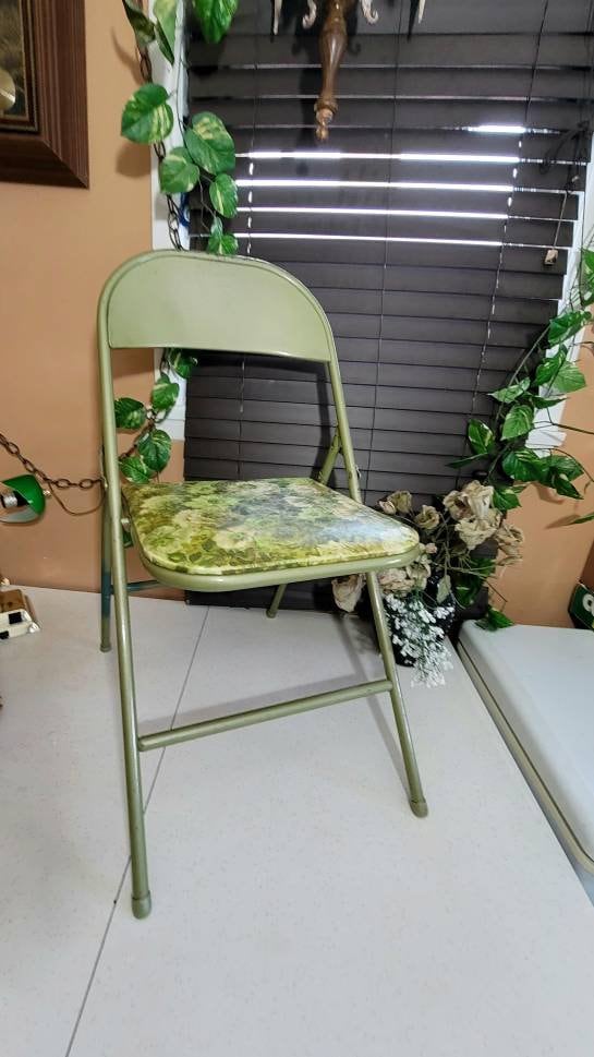 COOEY Folding Chair, Metal and Vinyl Chairs, Mid Century, Retro