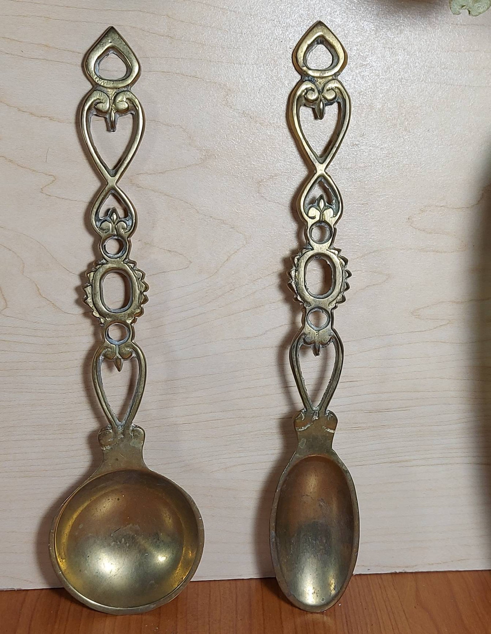Solid Brass Lovers Spoons 2pcs Brass Spoon Wall Decor Etsy 日本