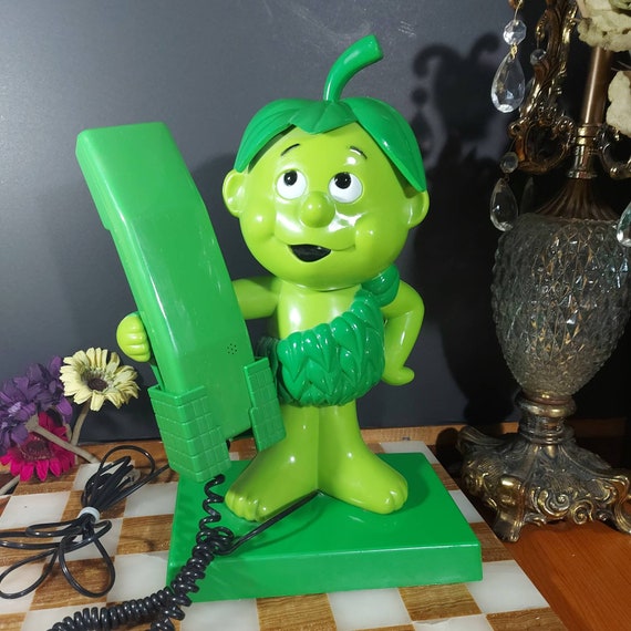 80s グリーンジャイアント リトルスプラウト ヴィンテージ テレフォン 電話機 Jolly Green Giant, Landline Telephone, Vintage 80s, Pillsbury