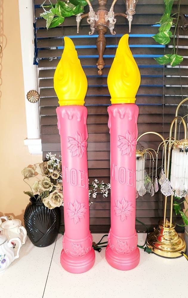 Vintage plastic outdoor christmas candles Clearance
