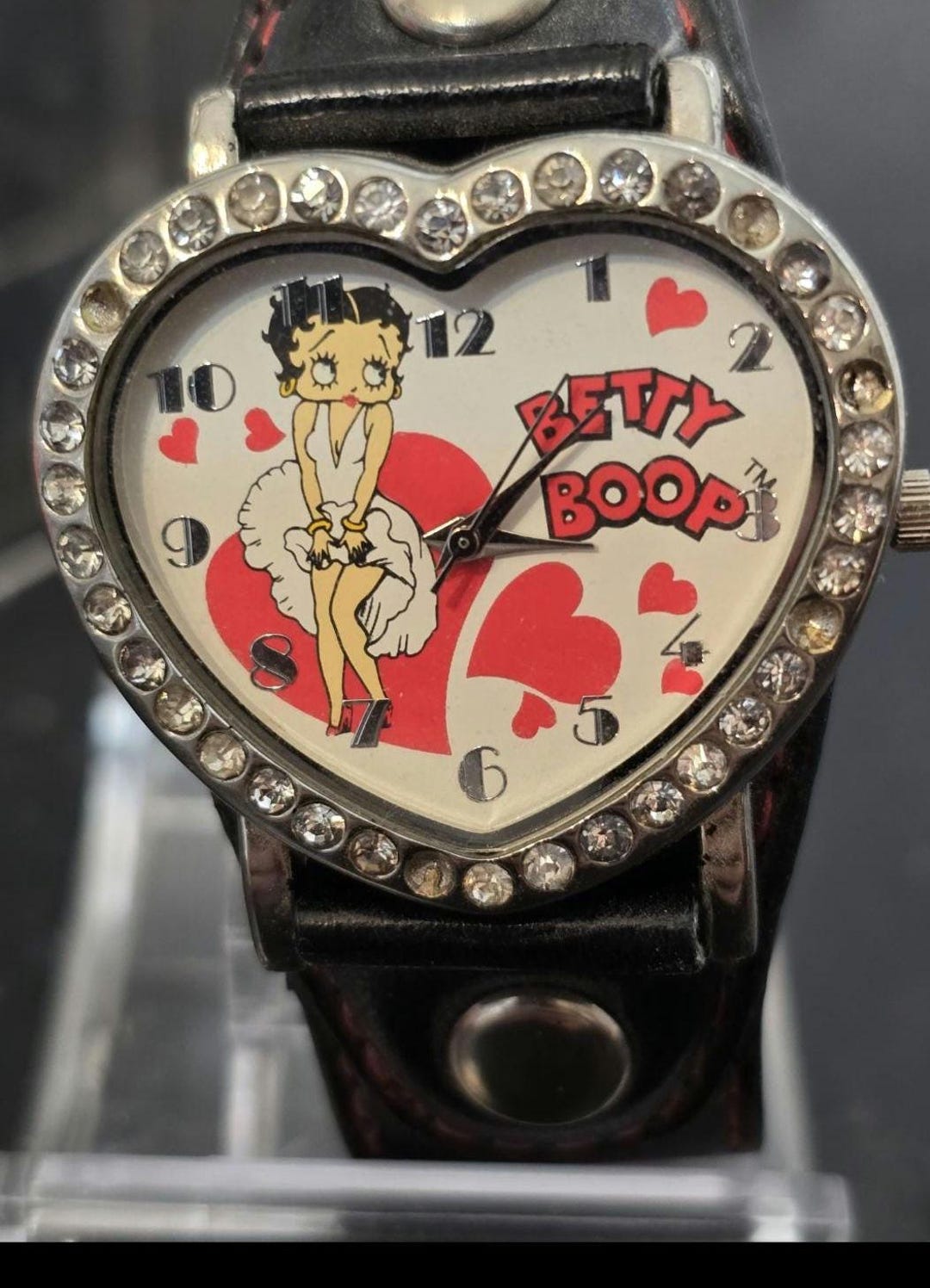 Vintage Betty Boop Wristwatch: Heart-shaped Rhinestone Bezel - Etsy