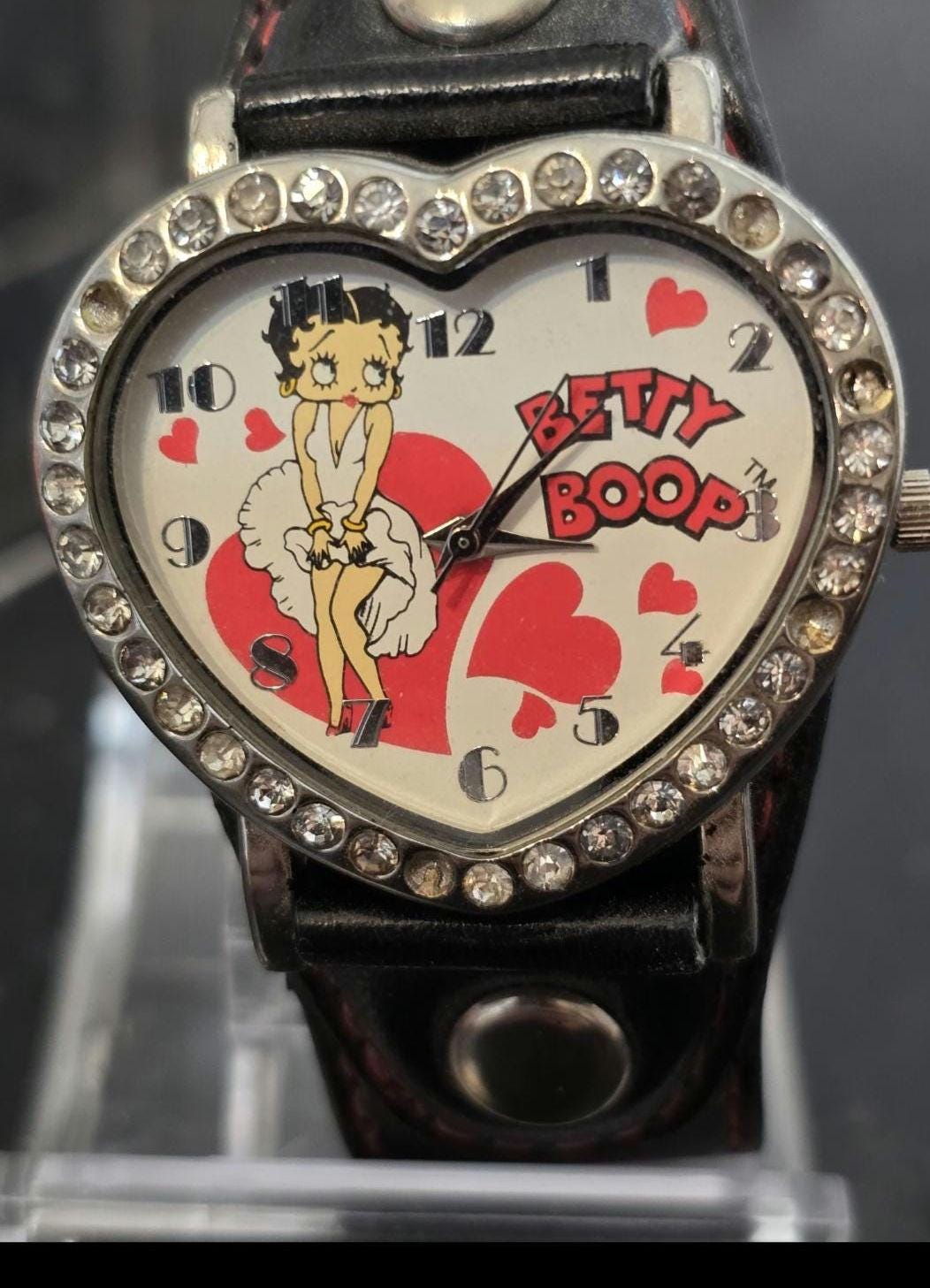 Vintage Betty Boop Wristwatch: Heart-shaped Rhinestone Bezel - Etsy