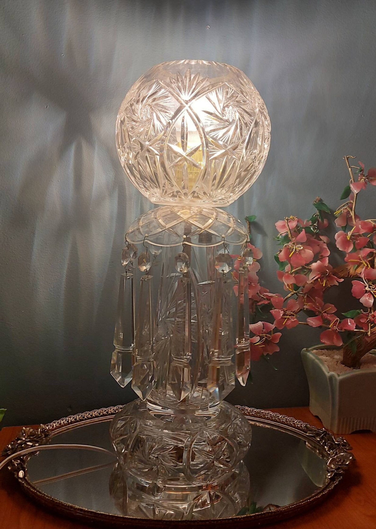 SAMOBOR 26 Lead Crystal Crystal Globe Lamp Pinwheel Etsy