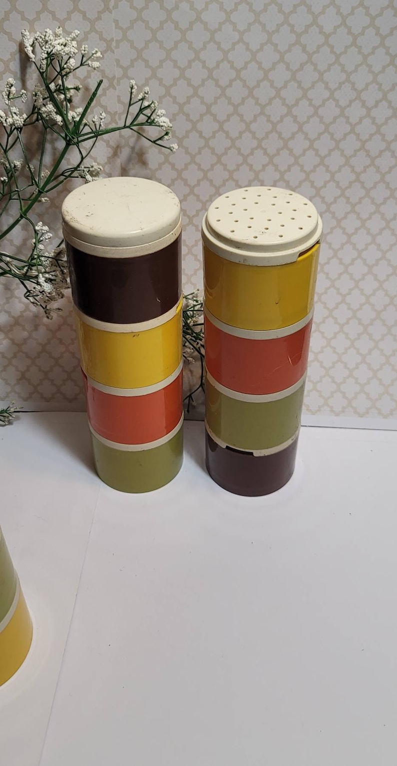 Stackable Shakers Vintage Tupperware, Stackable Spice Shakers, Spice Jars With Lids ...