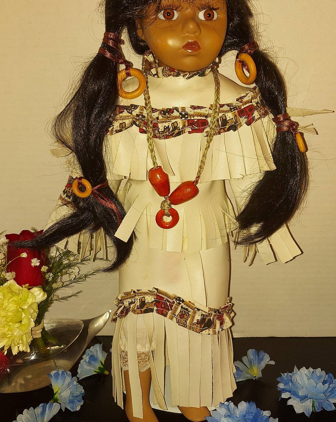 Porcelain Doll Vintage Native American Doll Collectors Etsy