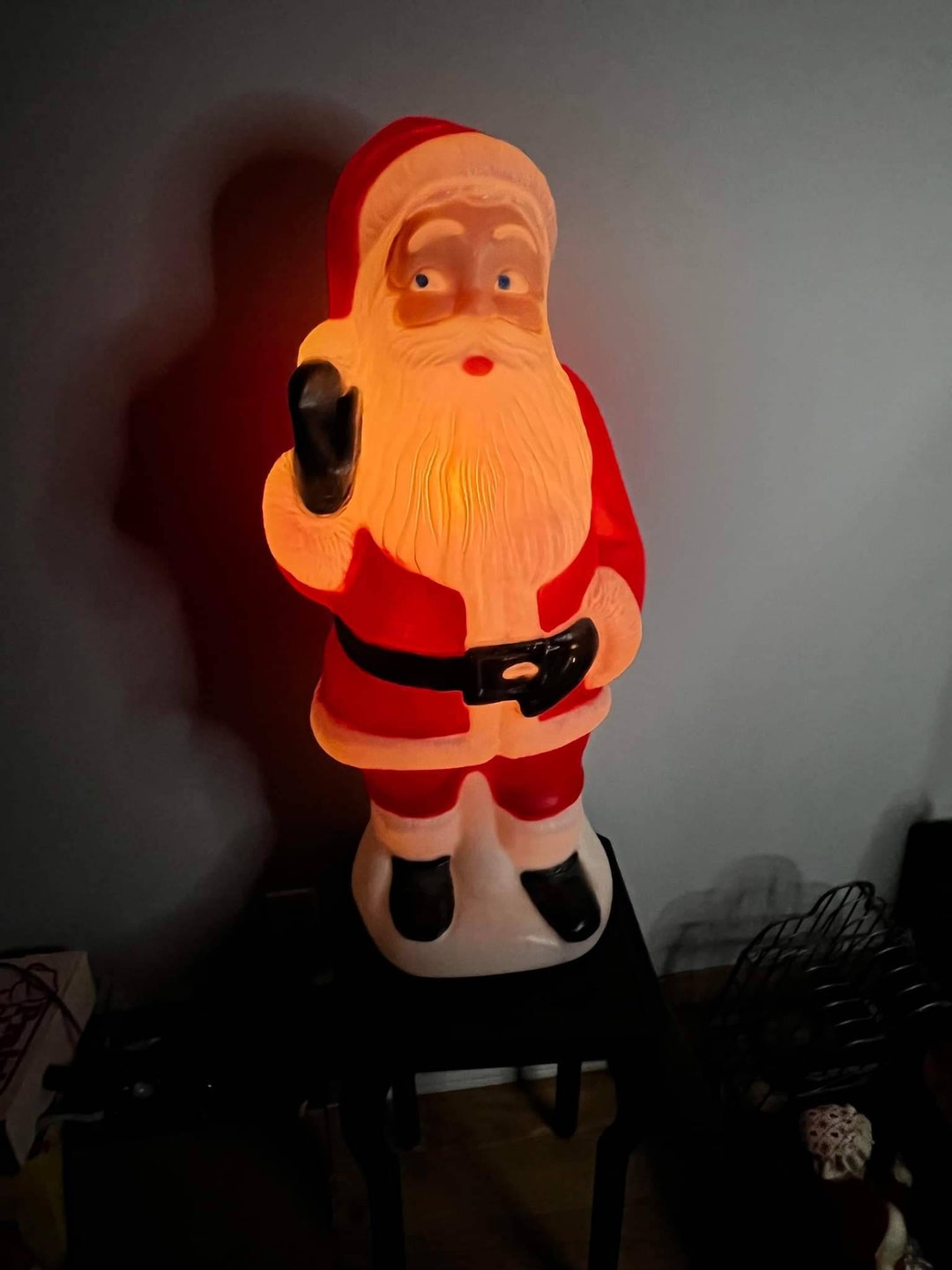 Blow Mold, Vintage Santa Blow Mold, Yard Decor, Light up Santa