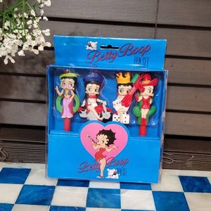 Betty Boop, Pen Set  Collectibles, Vintage, Figurine Pen, Ink, Stationary, Gift, Childhood Memories, Novelty, Authentic