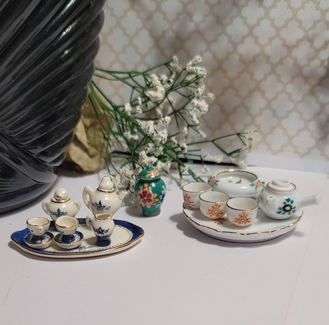 Miniature Bone China Tea Set, Mini, Tea Set, Vintage, Porcelain